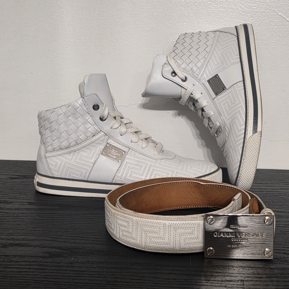 Versace White High-Top Sneakers